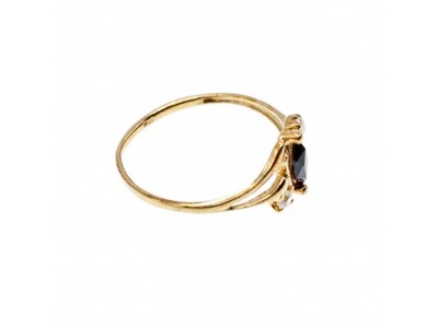 10K Yellow Gold Spinel & White Topaz Ring Size 5.5