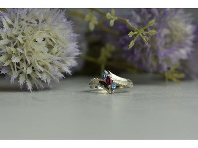 925 Sterling Silver Pink Spinel & Topaz Ring Size 7