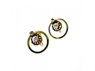 925 Sterling Silver Gold Plated CZ Earrings