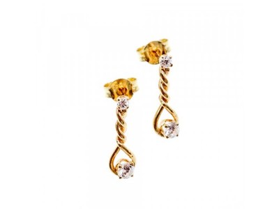 14K Yellow Gold Diamonds Milor Italy Earrings