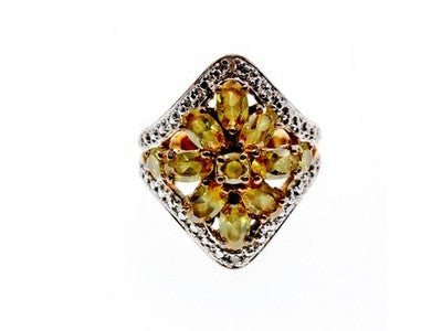 925 Sterling Silver Gold Plated Citrine Ring Size 5.5
