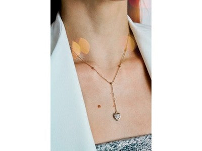 10K Yellow Gold Diamonds Heart Necklace