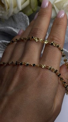 Italy 925 Sterling Silver Gold Plated Chain Sparkle Station Necklace
