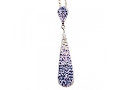 925 Sterling Silver CZ "Drop" Chain With Pendant
