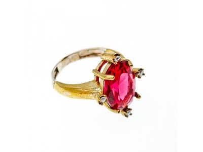 925 Sterling Silver Gold Plated Alpanite & CZ Set