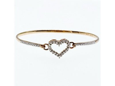 925 Sterling Silver Gold Plated "Heart" Bracelet