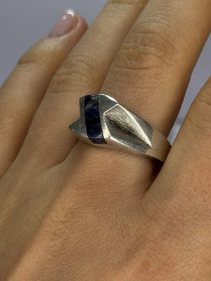 Vintage 925 Sterling Silver Sodalite Ring Size 10.5