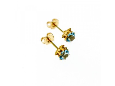 14K Yellow Gold Topaz Earrings