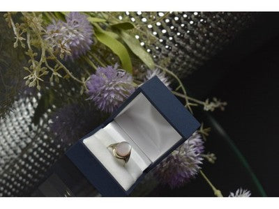 925 Sterling Silver Mother Of Pearl Ring Size 6.5