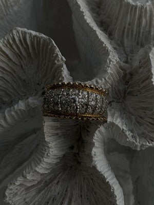 925 Sterling Silver Gold Plated White Colorless Topaz Ring Size 7.5