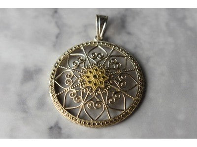925 Sterling Silver & 14k Yellow Gold Pendant