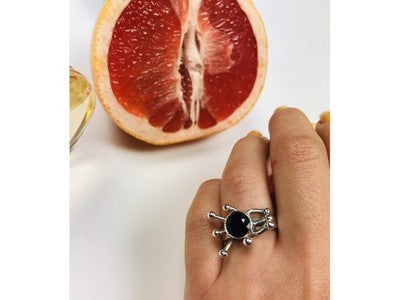 925 Sterling Silver Black Tourmaline (Sherl) Ring Size 6.5
