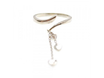 925 Sterling Silver "hearts" Ring Size Adjustable