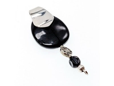 Vintage 925 Sterling Silver Black Onyx Pendant