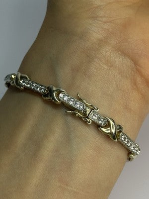 Elegant 925 Sterling Silver CZ Bracelet Length 7.5 Inch