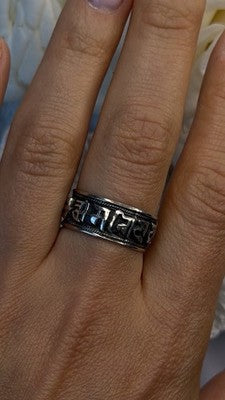 Vintage Tribal Pattern Band 925 Sterling Silver Ring Size 8.5