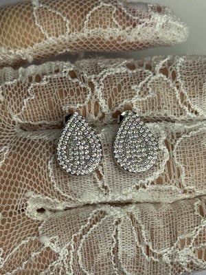 925 Sterling Silver Drop CZ Earrings Length 0.65 Inch