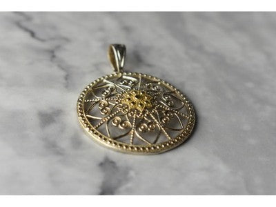 925 Sterling Silver & 14k Yellow Gold Pendant