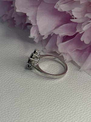 925 Sterling Silver Dark Blue & White Sapphire Ring Size 9 ; 7 ; 6.5