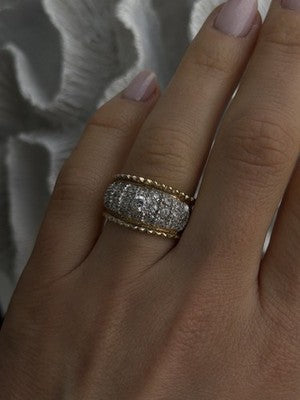 925 Sterling Silver Gold Plated White Colorless Topaz Ring Size 7.5