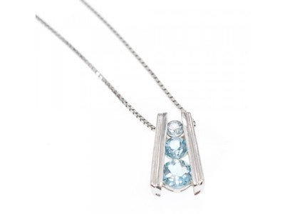 925 Sterling Silver Blue Spinel Chain With Pendant
