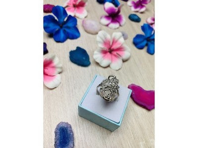 925 Sterling Silver Marcasites Ring Size 7.5
