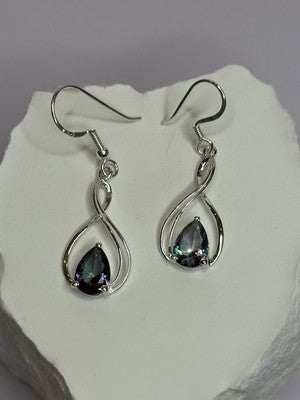 925 Sterling Silver Alexandrite Earrings Length 1.8 Inch