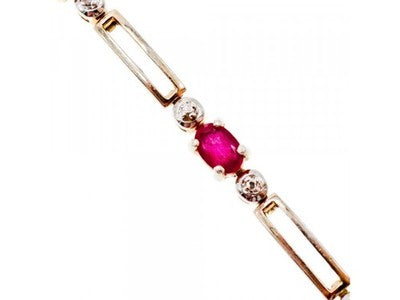 925 Sterling Silver Gold Plated Topaz Bracelet