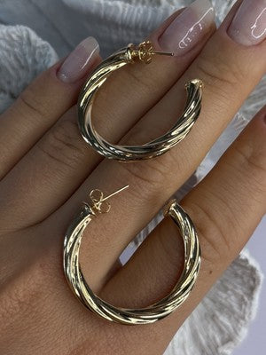 Gold Plated Earrings Length 1.25 Inch