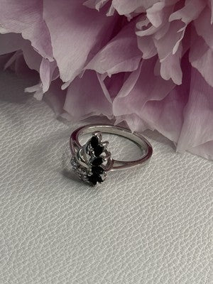 925 Sterling Silver Dark Blue & White Sapphire Ring Size 9 ; 7 ; 6.5