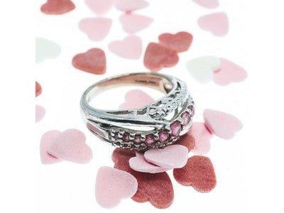 925 Sterling Silver Pink Spinel Ring Size 7.25