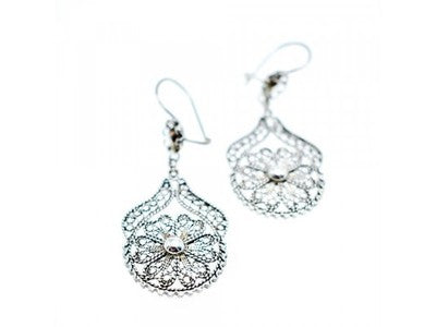 925 Sterling Silver "Lace Flowers" Earrings Turkey