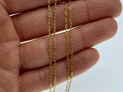925 Sterling Silver Gold Plated Chain Italy 18.1 In