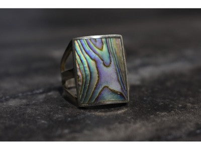 925 Sterling Silver Haliotis Ring Size 10