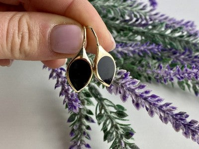 925 Sterling Silver Gold Plated Enamel Earrings