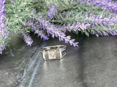 Men'S 925 Sterling Silver White Sapphire Ring Size 11.5