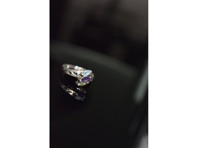 925 Sterling Silver Topaz, Amethyst & Peridot Ring Size 7