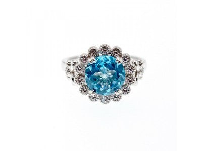 925 Sterling Silver CZ "Flower" Ring Size 10