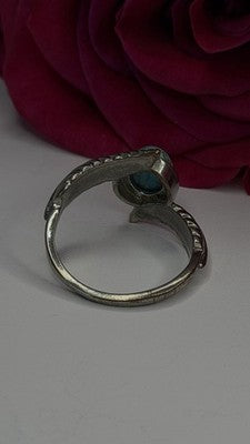 Vintage 925 Sterling Silver Blue Turquoise Ring Size 10