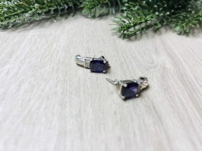 Avon 925 Sterling Silver Iolite Stud Earrings