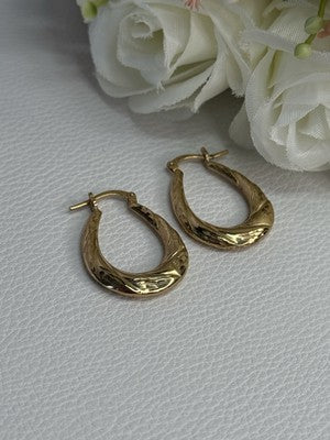 Elegant 925 Sterling Silver Gold Plated Earrings Length 1 Inch