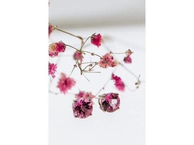 925 Sterling Silver Morganite Stud Earrings