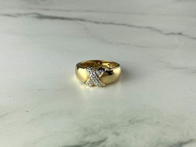 925 Sterling Silver Gold Plated Ring Size 5.5