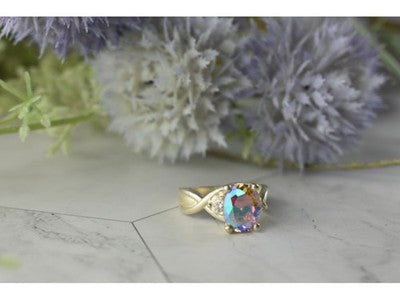 925 Sterling Silver Mystic CZ Ring Size 7.25