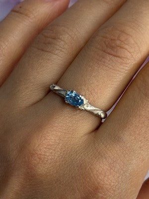 925 Sterling Silver Topaz Ring Size 8.5
