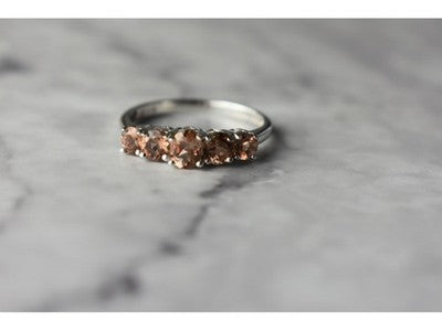 925 Sterling Silver Hessonite Ring Size 8