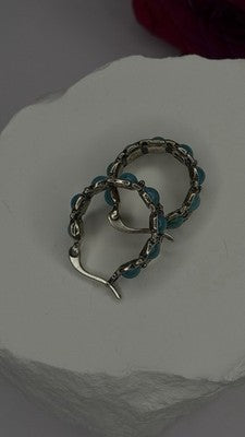 Vintage 925 Sterling Silver Blue Turquoise Earrings