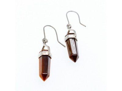 925 Sterling Silver Tiger'S Eye Earrings