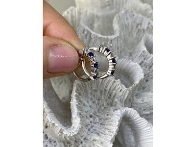925 Sterling Silver Blue & White CZ Earrings