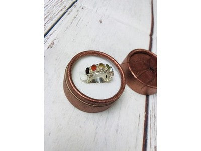 925 Sterling Silver Multi Gemstones Ring Size 8.5